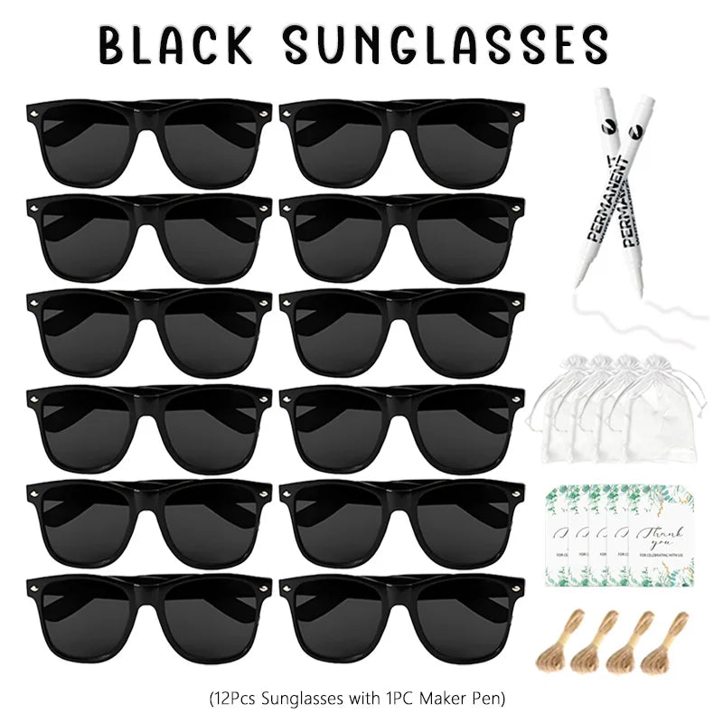 12-100Pcs Wedding Sunglasses for Guests Heart Shaped Sunglasses Bachelorette Party Glasses Bridal Shower Party Favors Photo Prop