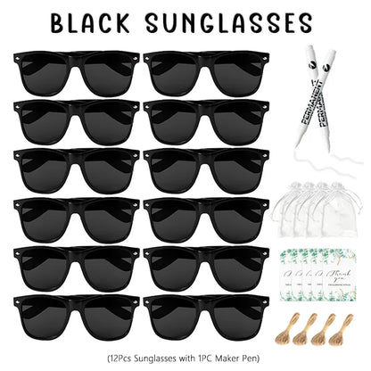 12-100Pcs Wedding Sunglasses for Guests Heart Shaped Sunglasses Bachelorette Party Glasses Bridal Shower Party Favors Photo Prop