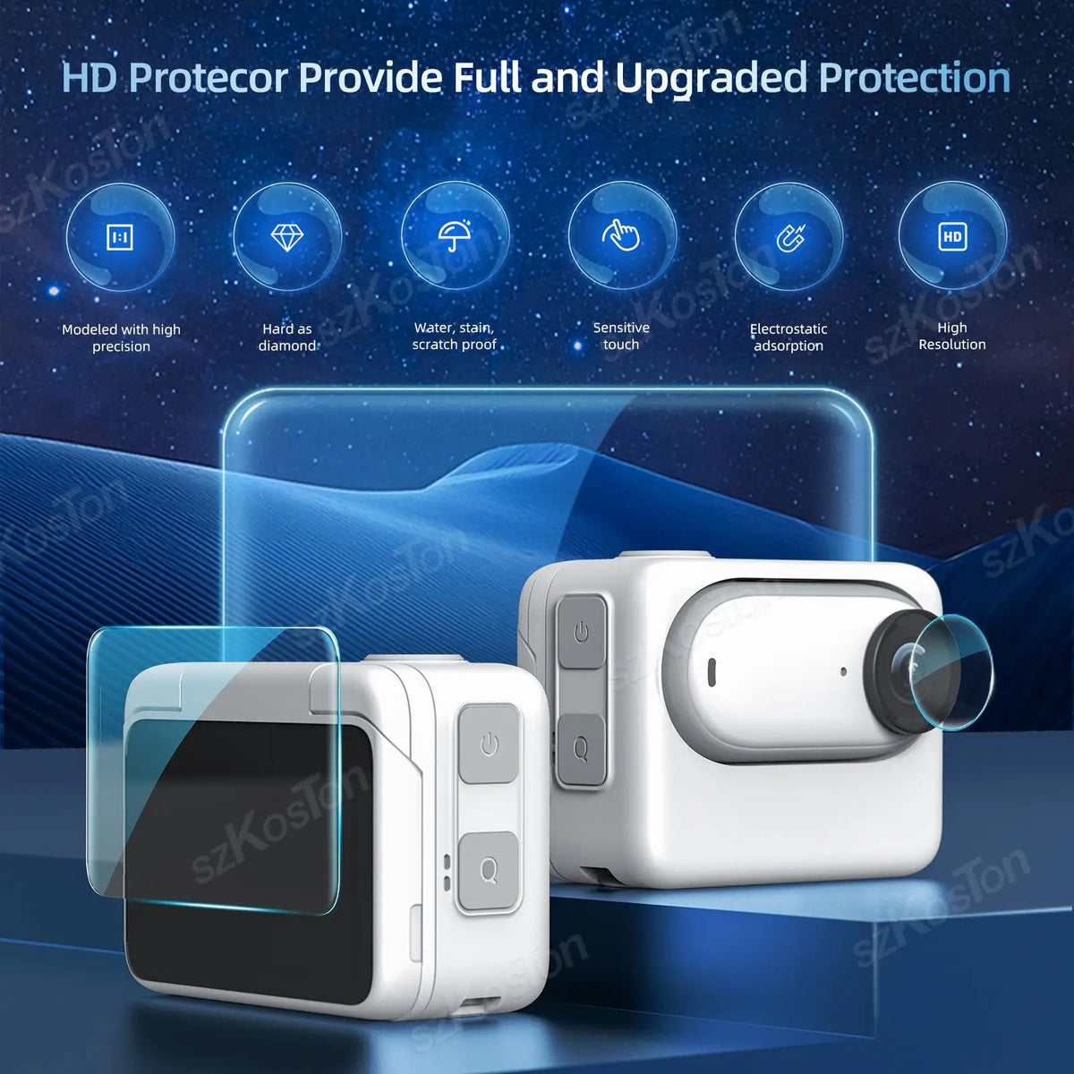 Tempered Glass LCD Display Screen Protector+TPU Soft Lens Film Cover For Insta 360 GO 3S Action Camera GO3S Case Accessories