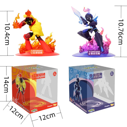 Pokemon Anime Original Genuine ARMAROUGE CERULEDGE Action Figures Home Collection Model Ornaments Toys Birthday Gifts