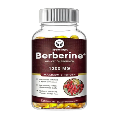 Berberine HCl 1200mg, 120 Capsules Vegetarian - Gluten Free and Non GMO