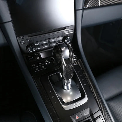 For Porsche MACAN 718 911 Panamera Cayman Boxster 2009-2021 Real Carbon Fiber Car Gear Shift Head Cover Trim Car Accessories
