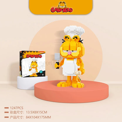 Out of print BALODY Garfield Mini Blocks SpongeBob Smurfs Figures Collection Building Toy DIY Bricks for Kids Present Toy Gift