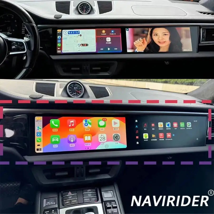 Android 2din Carplay For Porsche Macan 2011-2017 Navi Car GPS Dual Screen 256GB 12.3inch Auto Radio Multimedia Video Player HU