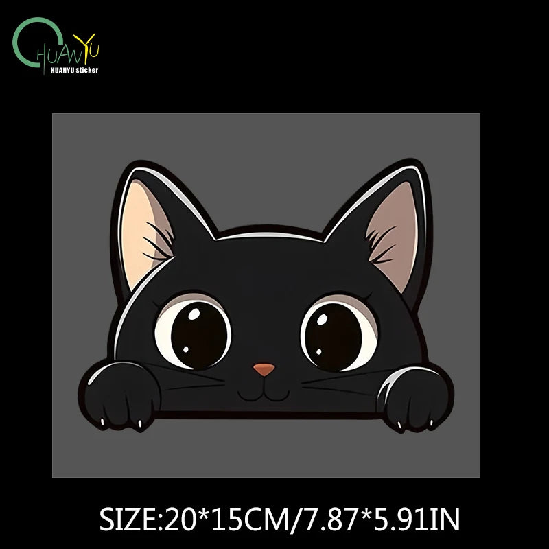 Black kitten cartoon cute car body scratch cover personal creative waterproof electric bike motorcycle sticker decal