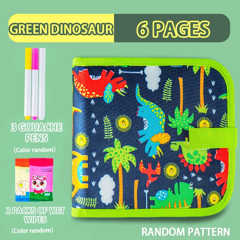 Erasable Doodle Book for KidsToddlers Toys Reusable Drawing Pads with 12 Watercolor Pens Preschool Toy Trip Writing Painting Set
