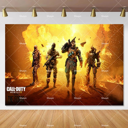 Call of Duty Theme Backdrop Kids Birthday Decorations Party Supplies Banner Poster Stimulating Game Boys Favor Gifts Photo Props