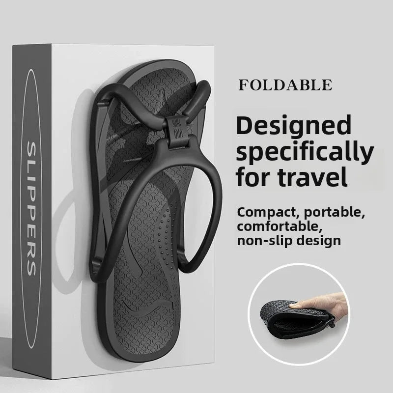 Foldable Travel Slippers Unisex EVA Flip Flops Hotel Non Slip Bathroom Indoor Outdoor Portable Lightweight Comfortable