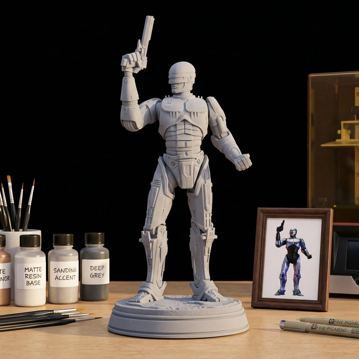 1/24 1/18 1/12 Robot Cop Unpainted Unassembled 3D Printing Model Garage Kits (Requires Painting and Assembly)
