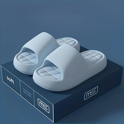 Women Cloud Thick Platform EVA Slide Slippers Grid Cushion Insole Soft Non Slip Indoor Outdoor Sandals