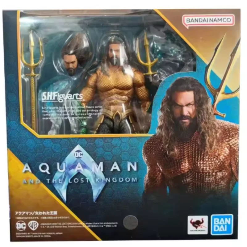 In Stock Bandai Aquaman and The Lost Kingdom Anime Figure SHF Aquaman Action Figure Collectibles Model High Poseability Toys