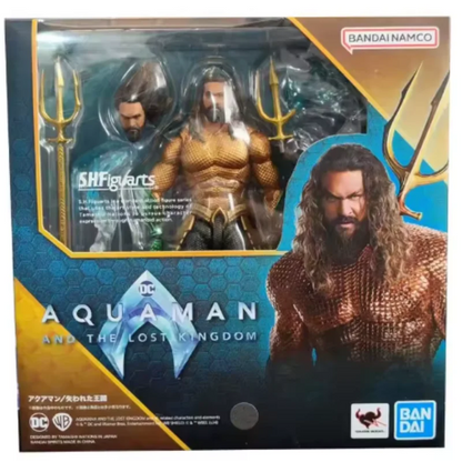 In Stock Bandai Aquaman and The Lost Kingdom Anime Figure SHF Aquaman Action Figure Collectibles Model High Poseability Toys
