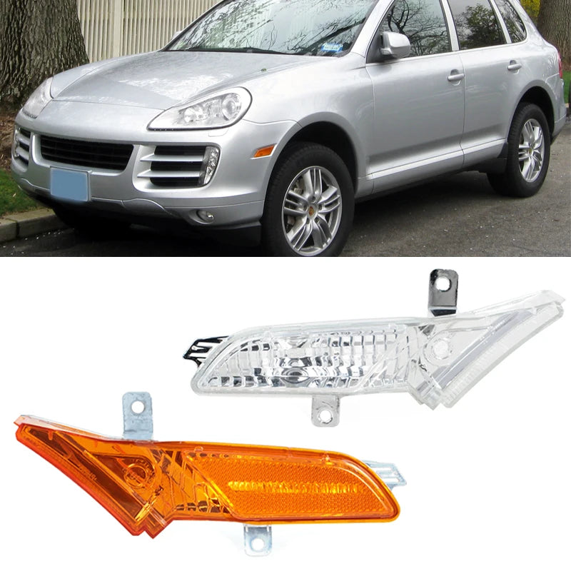 For Porsche Cayenne 2007 2008-2010 Car Right Left Plastic Clear Front Side Marker Lights Signal Lamp 95563103501 95563103601