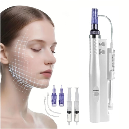 New Electric Microneedle 5 Speed Adjust Beauty Derma Pen Microneedling Skin Care Tool With 2Pcs Round Cartridge Needle 0.2mm