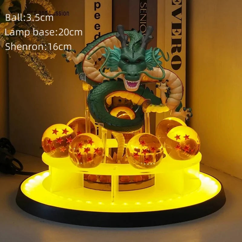DBZ Anime Shenlong Figures Set Esferas Del Dragon and 7 Stars Dragon Crystal Balls 3.5cm Shelf Figurine Collection Model Toys