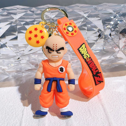 Anime Dragon Ball Keychain Ewelry Son Goku Vegeta Piccolo Action Figures Cute Keyring Bag Pendant Car Ornament Accessories Gifts