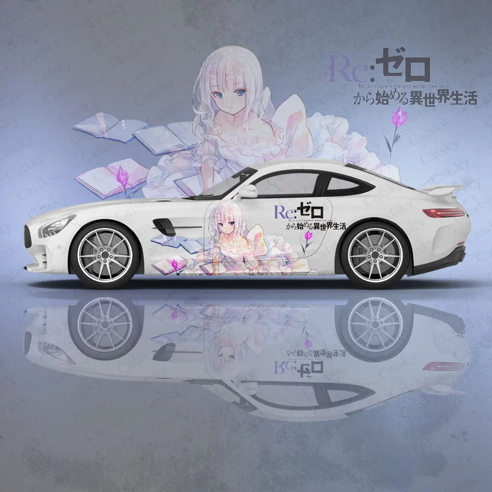 Emilia Re Zero Anime Girl Car Body Stickers Anime Itasha Car Side Decal Sticker Car Body Sticker Car Body Decoration Stickers