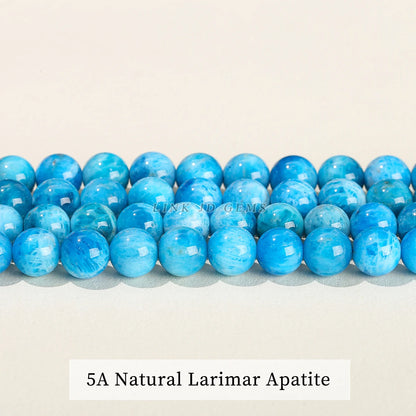 Natural Apatite Stone Bead Round Loose Spacer Blue Gems Bead for Jewelry Making DIY Bracelet Necklace Accessroies 4 6 8 10mm
