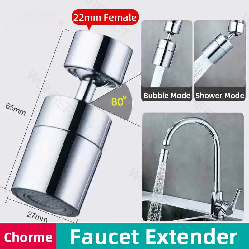 Bathroom Household Faucet Nozzle Rotating Head Aerator Water-saving Splash-proof Brass Tap Spray Extender Sink  Faucet Bubbler
