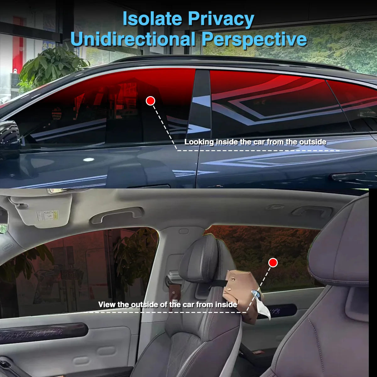 1/3M Car Gradient Car Film Frontside Side Windshield UV Protected Heat Insulation Color Change Film Exterior Accessories