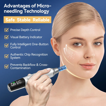 Authentic Dr. pen M9 With 7 pcs Needle Pin Anti Back Flow Microneedling Pen Skincare Wireless  Derma Pen Needle length 0.25 mm
