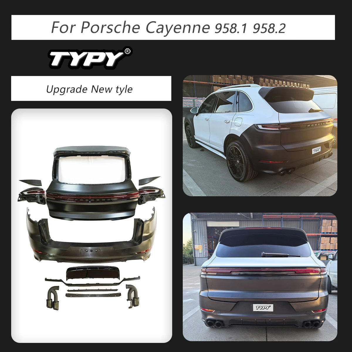 TYPY Car Accessories Body Kit For Porsche Cayenne 958 2011-2017 958.1 958.2 Upgrade 2025 To Body Kit Bumpers Head Lamps