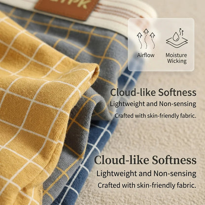 1/3PCS 95% Cotton Classtic Plaid Women's Lingerie Breathable Mesh Crotch Underwear Arrival Soft High Elastic Lingerie for Woman