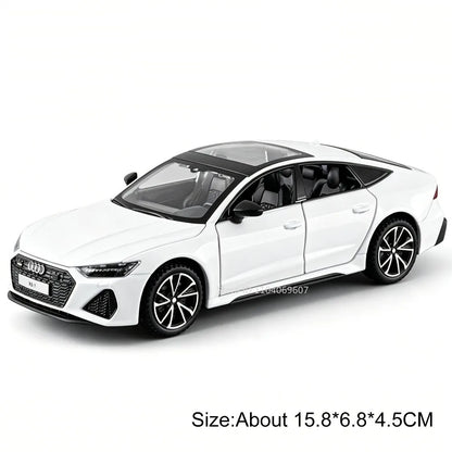 1:32 RS7 RS6 Miniature Car Toy Models Alloy Diecast Rubber Tires Doors Opened Exquisite Interior Pull Back Decoration Vehicles