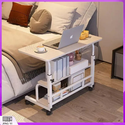 Adjustable Height Electric Standing Desk with Multi-Tier Storage Shelves Laptop Desk for Home Office Study Room Balcony