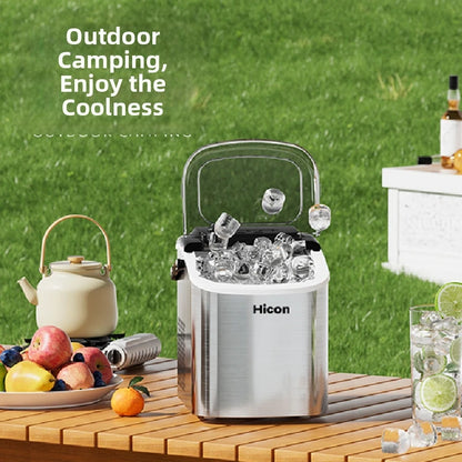 220V Portable Ice Maker Machine for Home & Camping Quick Ice Self-Cleaning Small Ice Machine For HomeOutdoor Energy Efficien