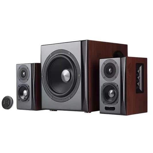S201 Powerful Bluetooth 5.0 Speaker System, 2.1 Channel Subwoofer for PC Laptop TV Projector, HiFi Home Theater Soundbar