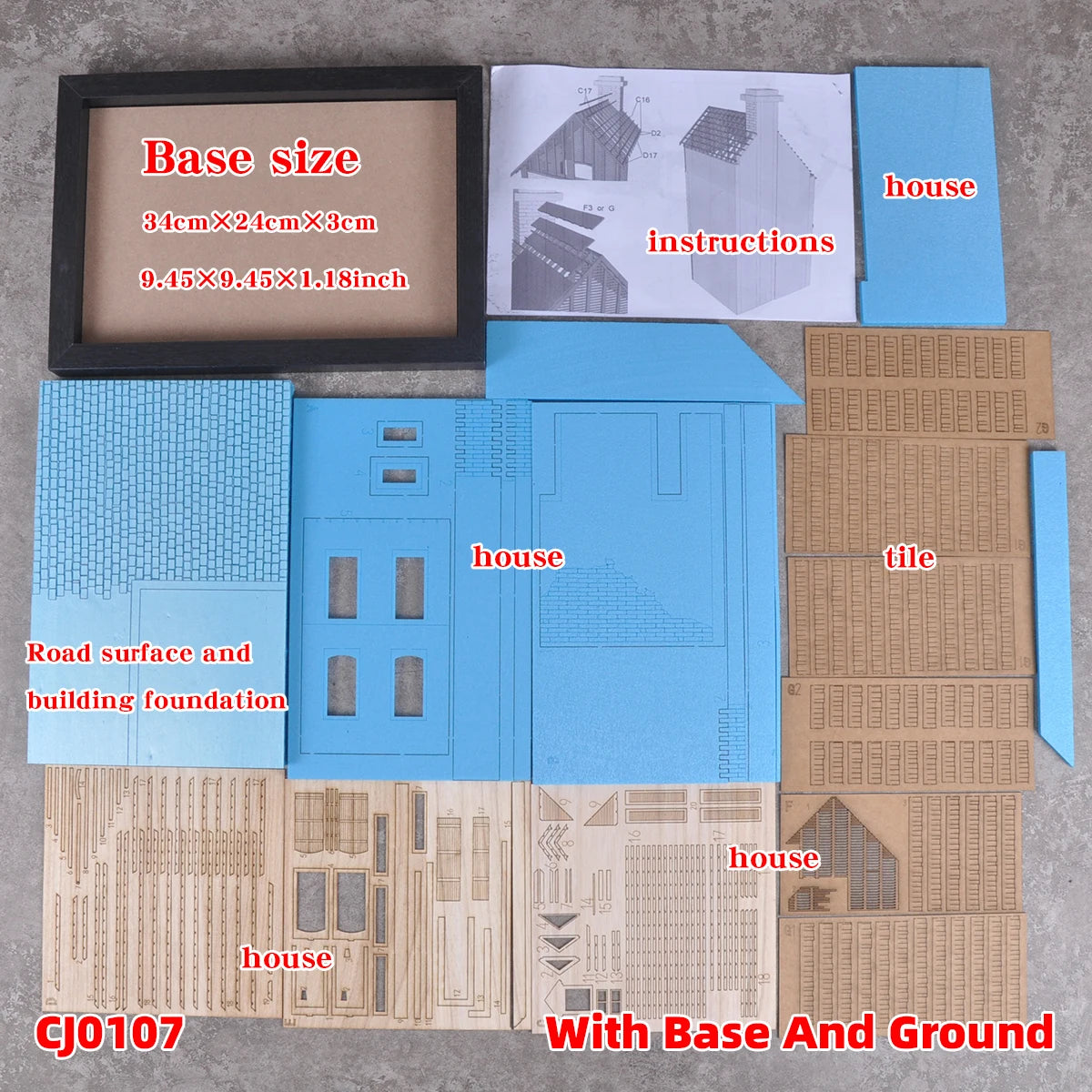 Assembly Architectural Model Miniature Architectural Building Model Brick Concrete Building Villa Diorama Scale Model Kit 1/35
