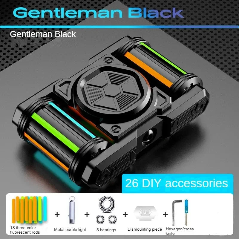 Tank 101 Metal Edc Cut Finger Fidget Toy  Spinner Black Technology Decompression Artifact Boy Play Toy Creative Gift Fidget Toy