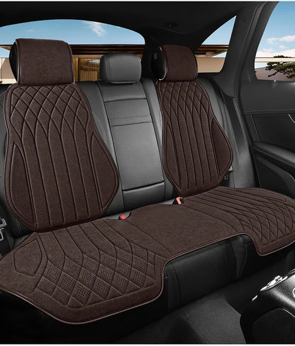 Car Suede Seat Protection Universal Car Seat Cover All Season Breathable Perforated Suede SUV Sedan Seat Cover Latex Cushion