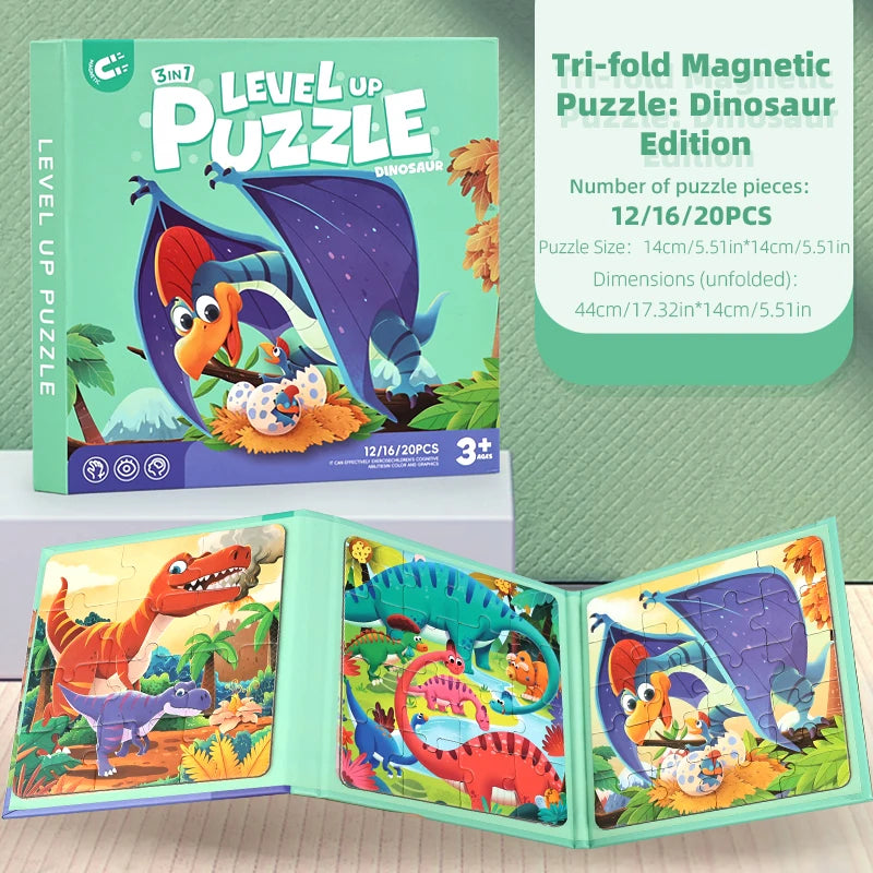 New Kids Magnetic Jigsaw Book Puzzle Game Baby Early Learning Animal Fruit Traffic Cognition Educational Toy Gifts for Children