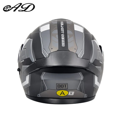 Dot Certified Ad Factory Open Face Motorcycle Helmet with Dual Visor Crash-Resistant Abs Motocross Riding Motorcycle Helmets