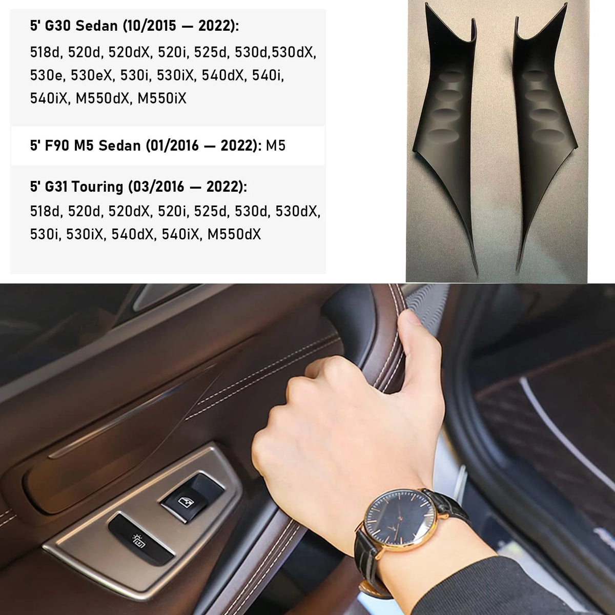 5 Series G30 G31 Snap On Car Door Handle Inner Cover For BMW G30 F90 M5 530i M Sport 540i Protective