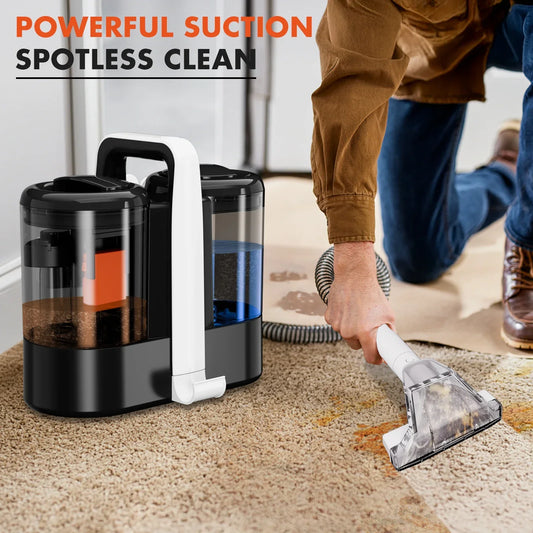 OMESER W07 Handheld Carpet Cleaner 600W 15KPa Corded Spot Clean Machine Wet Fabric Sofa Cleaning for Home Pet Portable Car