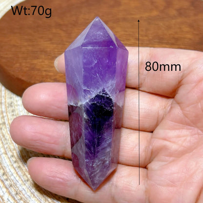 Natural Crystal Two Color Amethyst Double Point Tower Healing Rainbow High Quality Gemstones Energy Home Decorations Gift