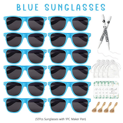 12-100Pcs Wedding Sunglasses for Guests Heart Shaped Sunglasses Bachelorette Party Glasses Bridal Shower Party Favors Photo Prop