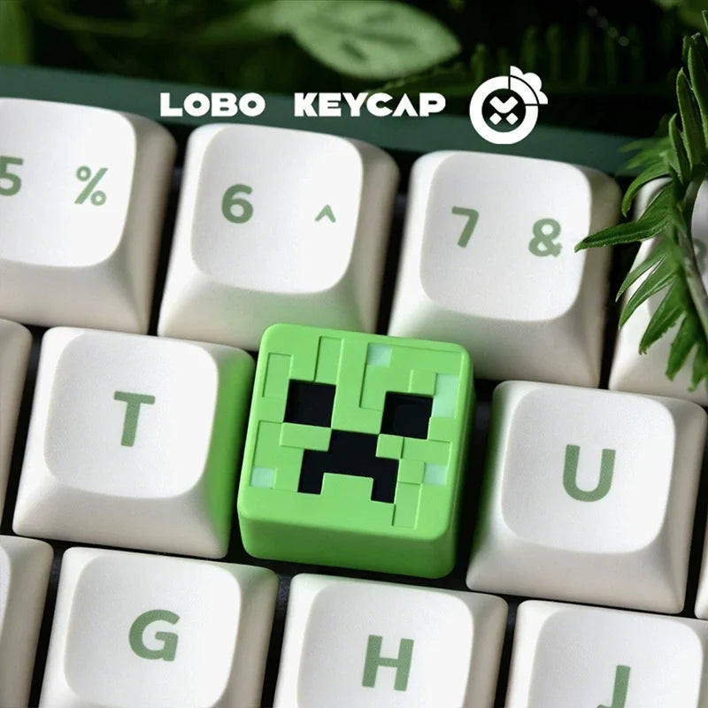Cartoon Square Shape My World Series Pixel Style Keycap Esc Partial Products Eye Light-Transmitting Game Periphery Collectble