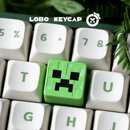 Cartoon Square Shape My World Series Pixel Style Keycap Esc Partial Products Eye Light-Transmitting Game Periphery Collectble