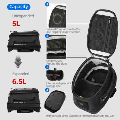 Rhinowalk Motorcycle Tank Bag Quick-Release Magnetic Waterproof Anti-Theft Riding Travel Luggage Case Shoulder Bag Accessories