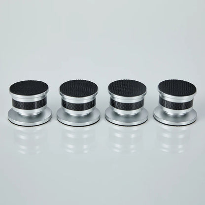 Professional Audio Speaker Foot Set (4 Pieces) Carbon Fiber Aluminum Alloy Speaker Foot Sole Speaker Foot Strap with 8 Anti Slip