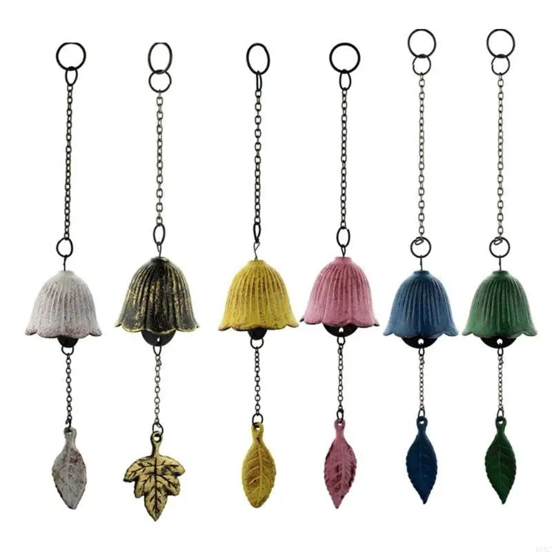 B0KC Japanese Iron Wind Chimes Yard Decor Outdoor Hang Pendants Lucky Temple Bells