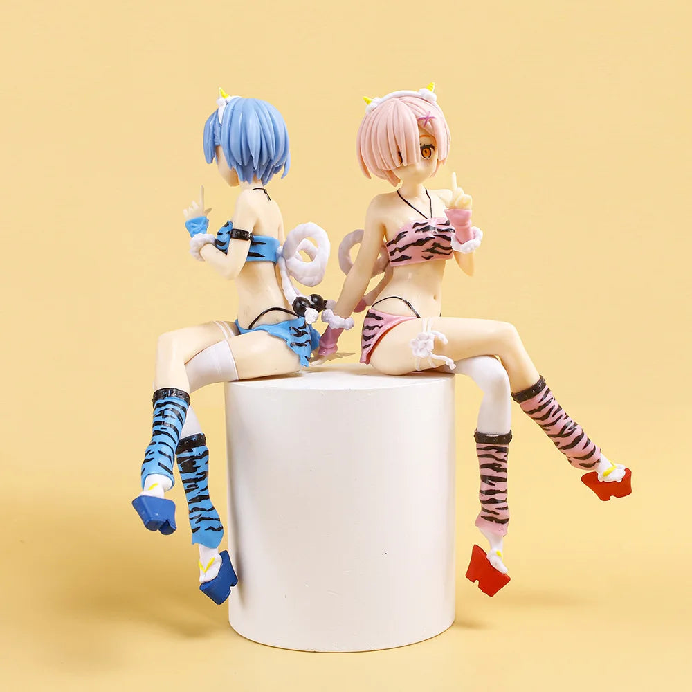 New Anime Figure Pajamas Leopard Bikini Sitting Posture Girl PVC Action Collection Model