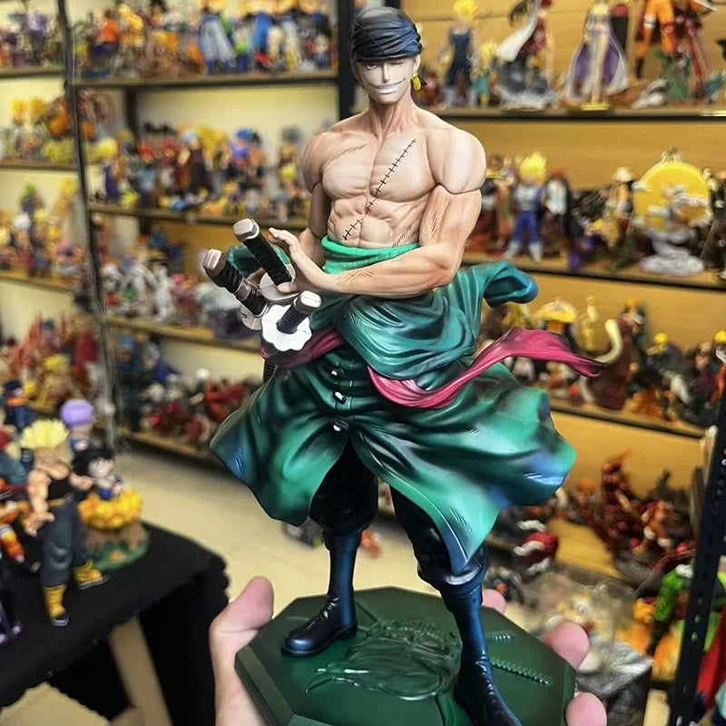One Piece Roronoa Zoro 28cm Golden Mountain Draw Sword Gk Statue Anime Figure Collection Ornament Trendy Gift For Anime Fans
