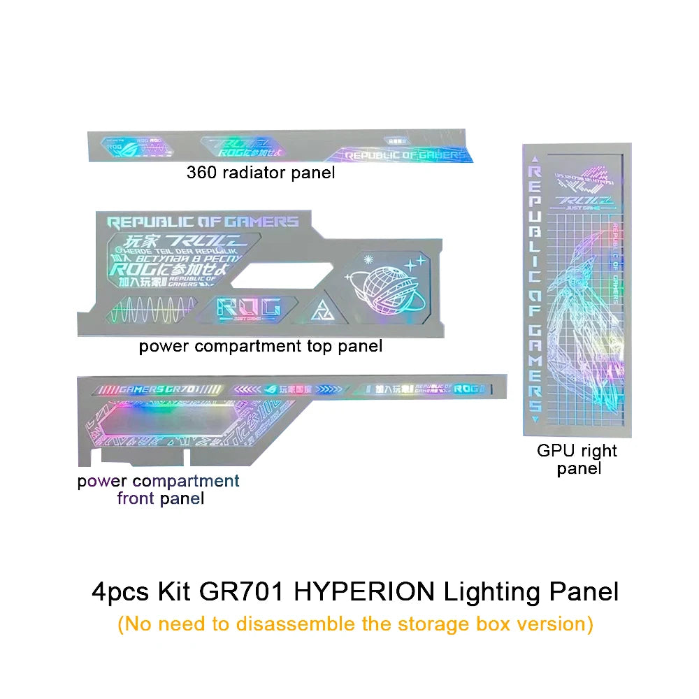 MOD ROG HYPERION Lighting Panel for Asus GR701 Case,5V ARGB AURA SYNC Gamer Cabinet Decoration Lightboard,DIY Laser Refit Plate