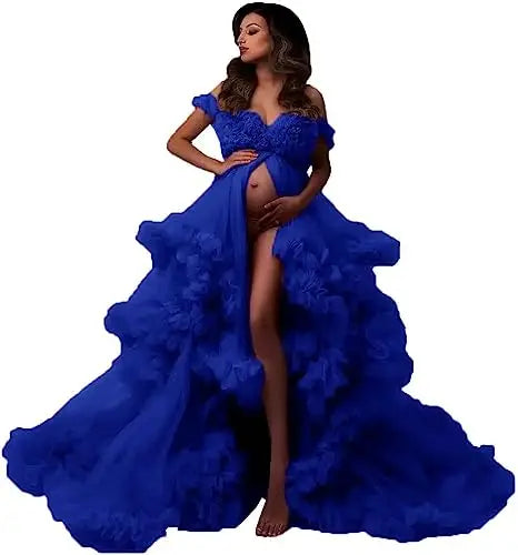 Sexy Maternity Gowns Photoshoot  Ruffles baby shower платье для беременных فساتين حوامل vestidos para embarazadas photoshoot