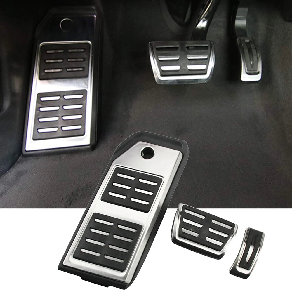 LHD Gas Accelerator Brake Footrest Pedal Cover for Audi Q7 Q8 2017-2025,Porsche Cayenne 2020-2024,Touareg 2019-2024 Pedal Covers